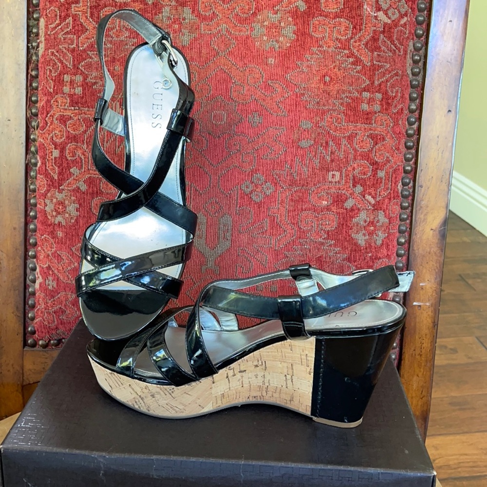 Guess Black wedge sandals